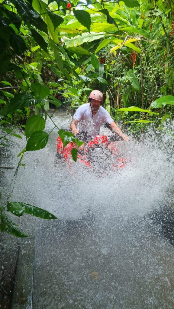 Quadbike through a river