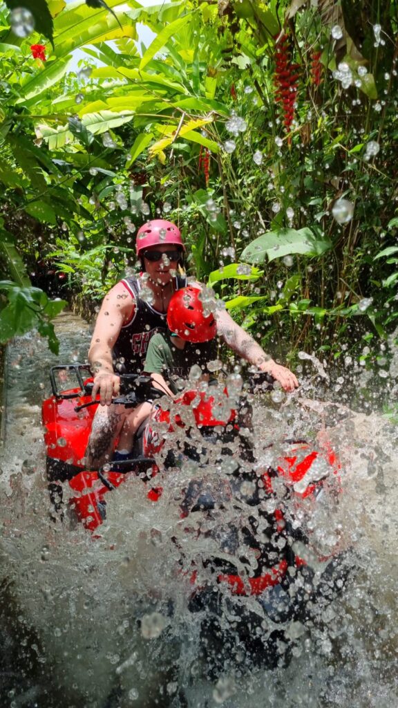 quadbike through a river